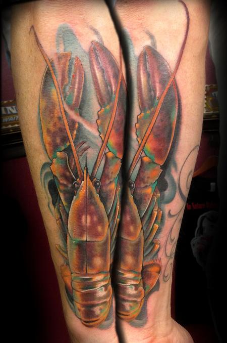 David Mushaney - Colorful Lobster Tattoo